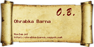 Ohrabka Barna névjegykártya