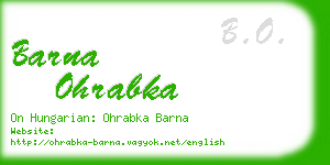 barna ohrabka business card